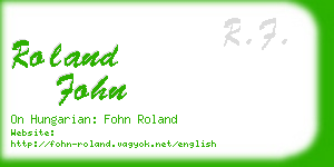 roland fohn business card